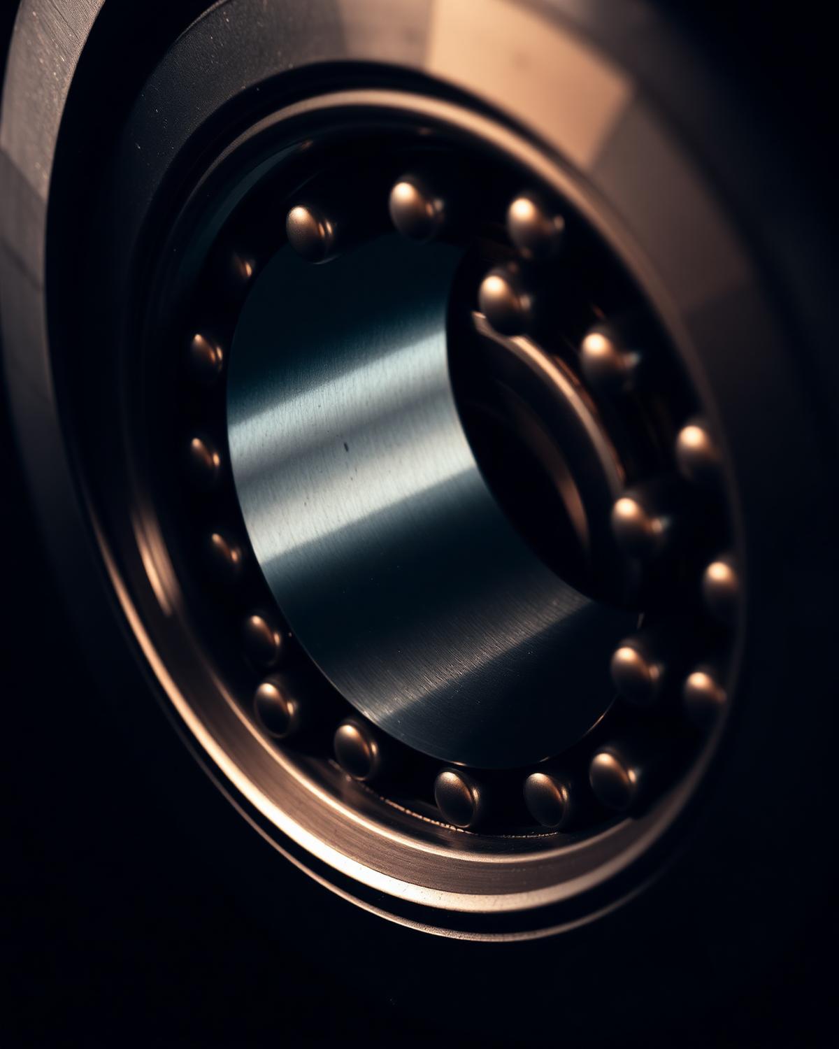 Macro of a precision roller bearing